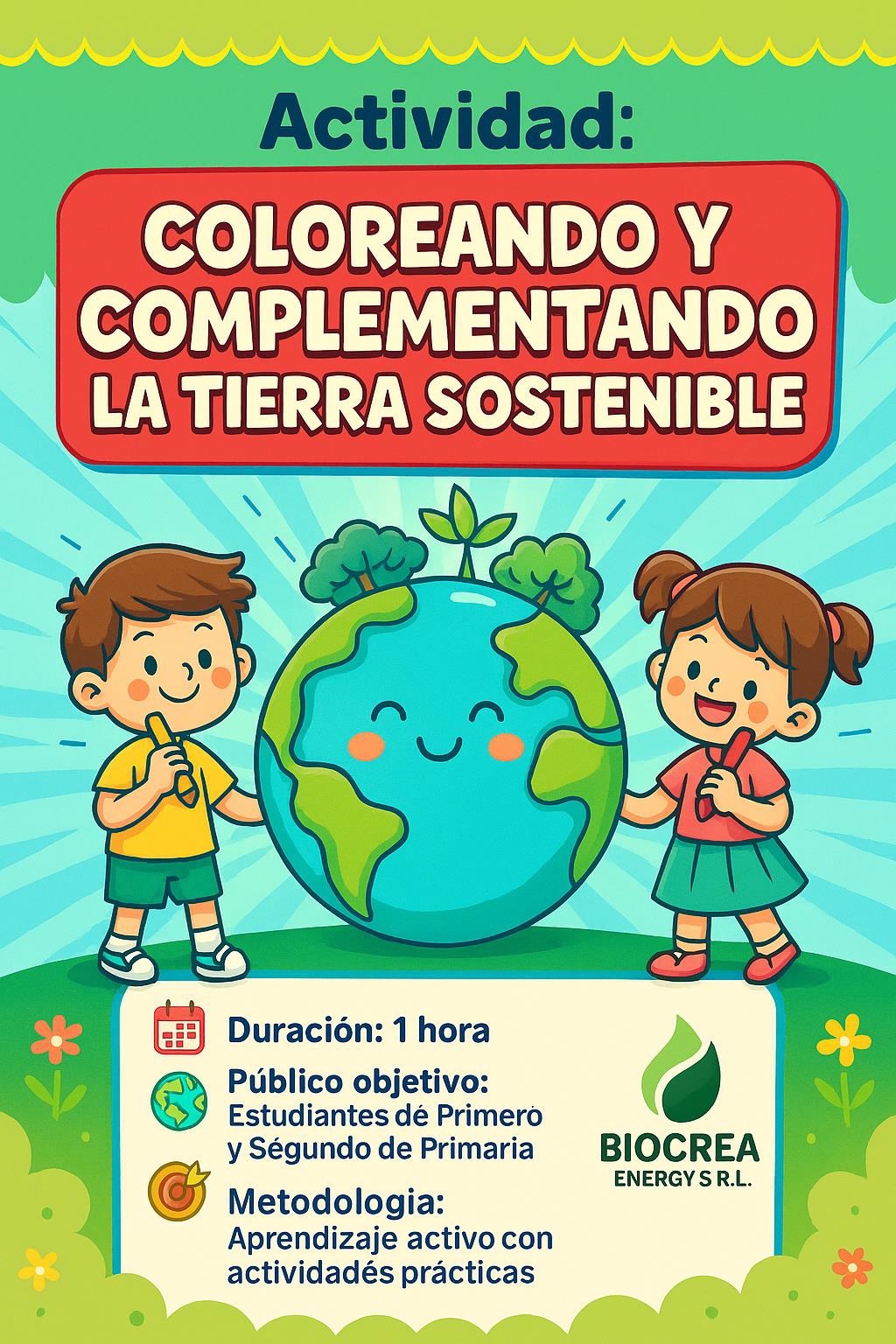 Actividad Coloreando y Complementando la Tierra Sostenible Primero y Segundo de Primaria
